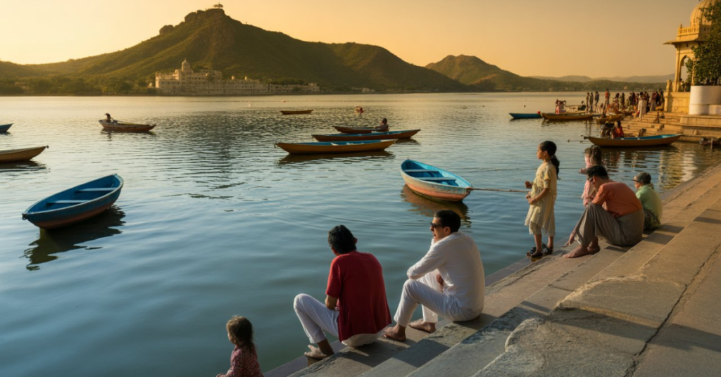 Fateh Sagar Lake Udaipur sightseeing during Ahmedabad to Udaipur by taxi trip