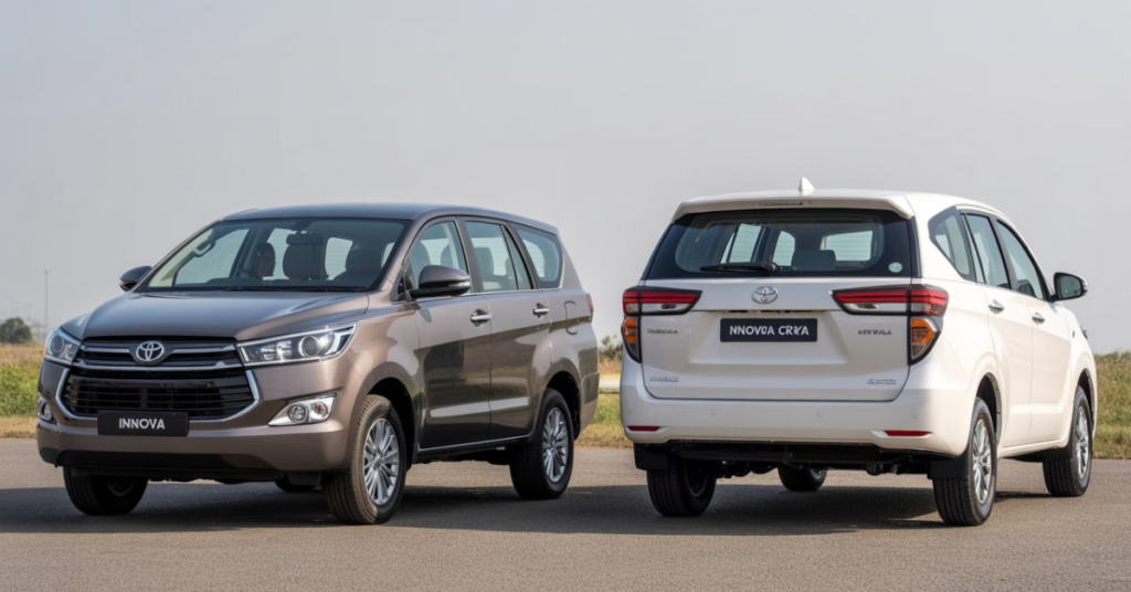 Innova Crysta vs Innova car rental Ahmedabad comparison for comfort and travel needs