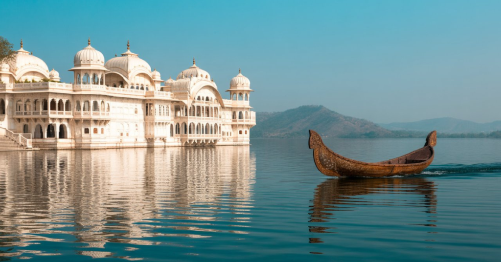 Jag Mandir Island Palace sightseeing on Ahmedabad to Udaipur by taxi journey