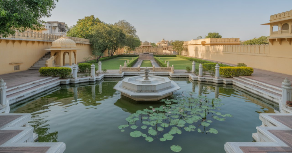 Saheliyon Ki Bari garden visit during Ahmedabad to Udaipur by taxi tour