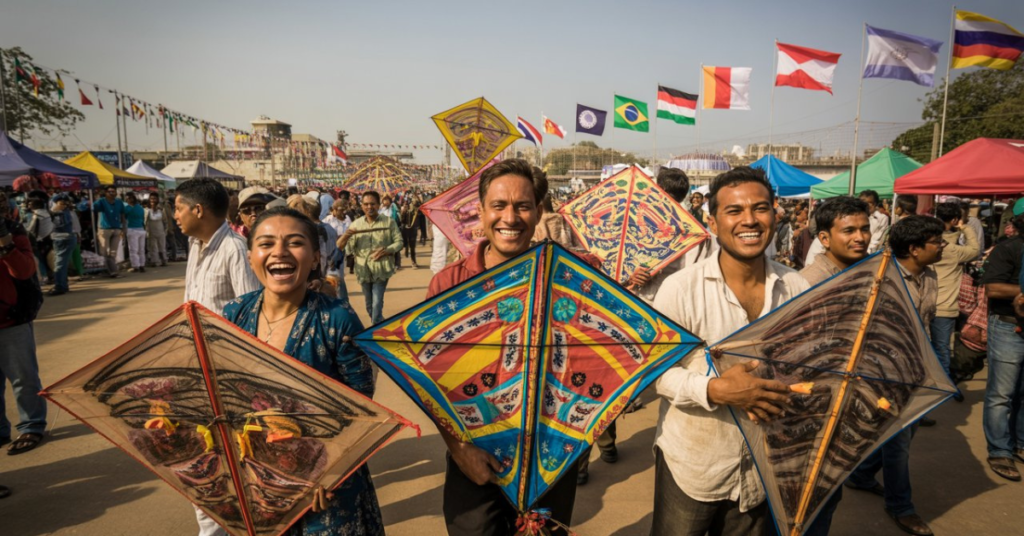 International Kite Festival Gujarat with global kite flyers in Ahmedabad
